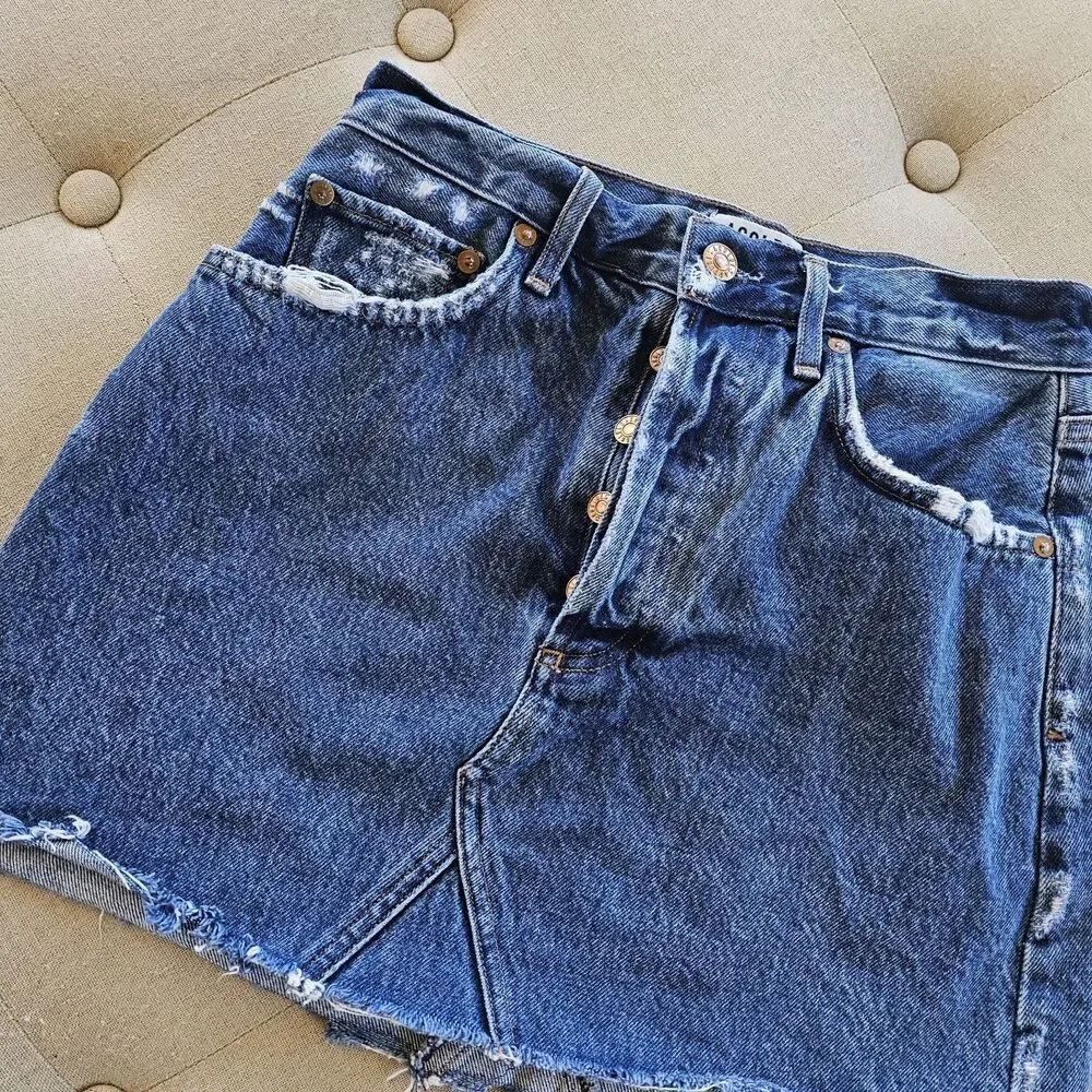 Agolde Quinn  High Rise Mini Jean Skirt Size 26
